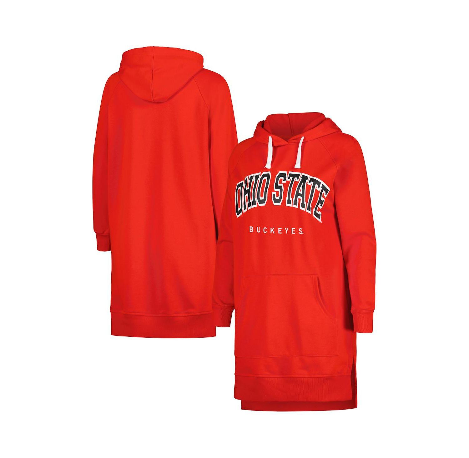 Women's Scarlet Ohio State Buckeyes Take a Knee Raglan Hooded Sweatshirt Dress