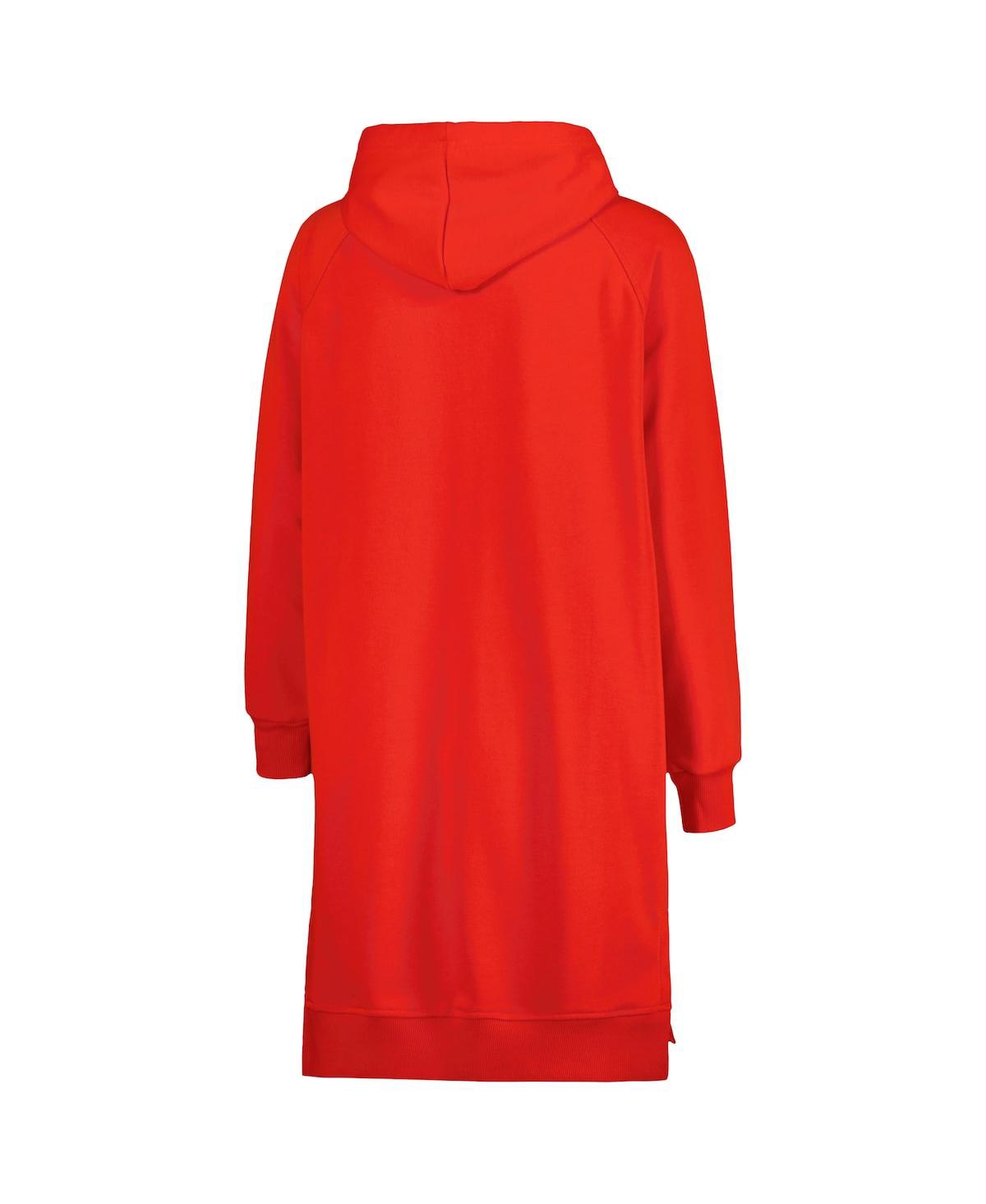 Shop Gameday Couture Women's  Red Wisconsin Badgers Take A Knee Raglan Hooded Sweatshirt Dress