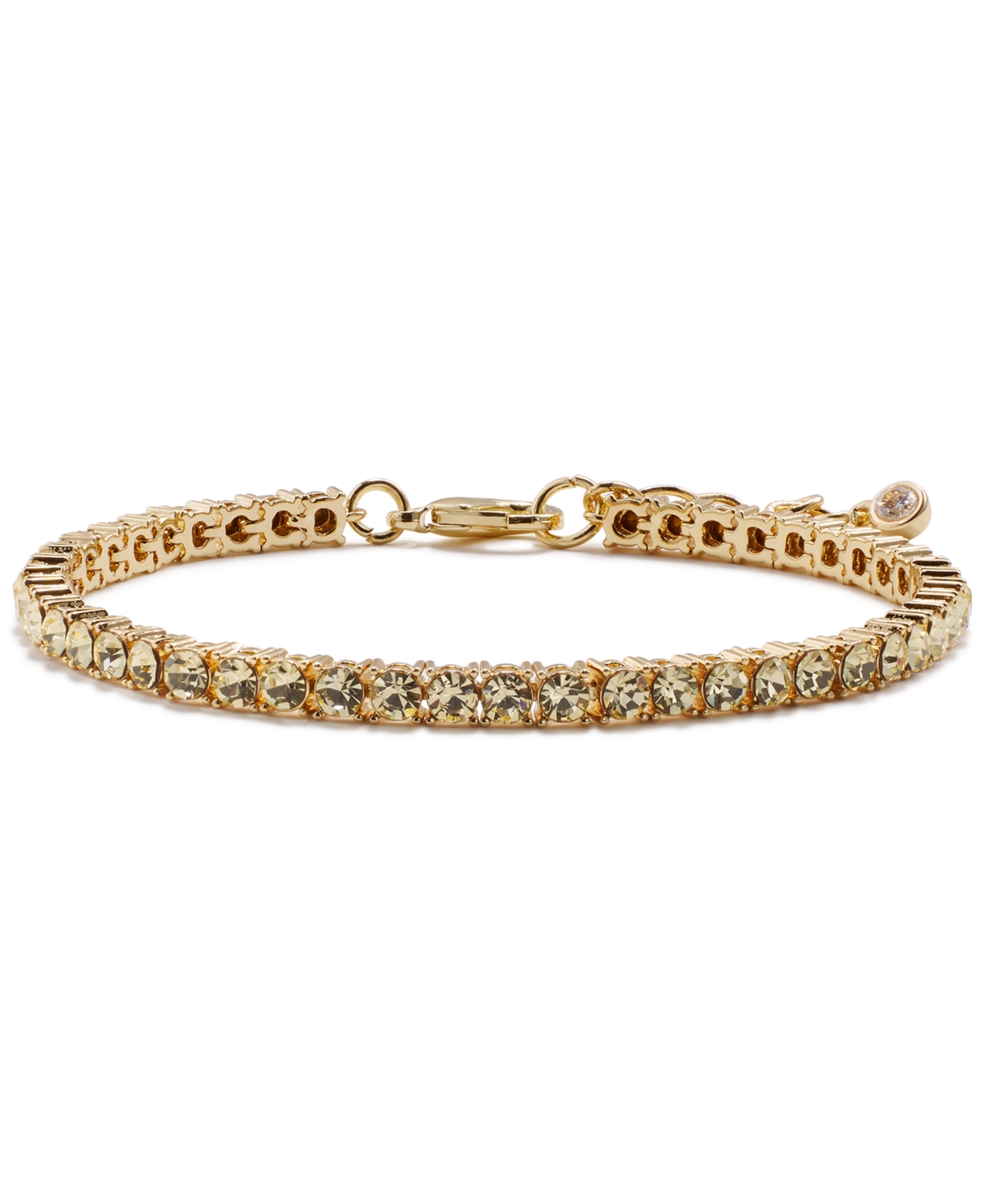 On 34th Silver-tone Flex Tennis Bracelet, 7" + 1" Extender, Created For Macy's In Yellow