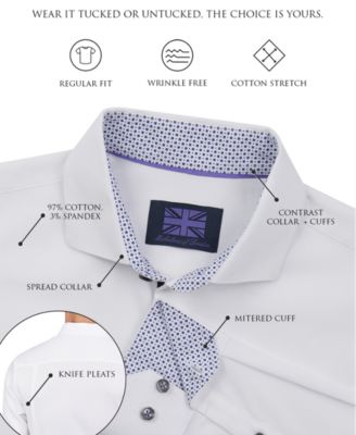 Men's Regular-Fit Gingham Dot Dress Shirt