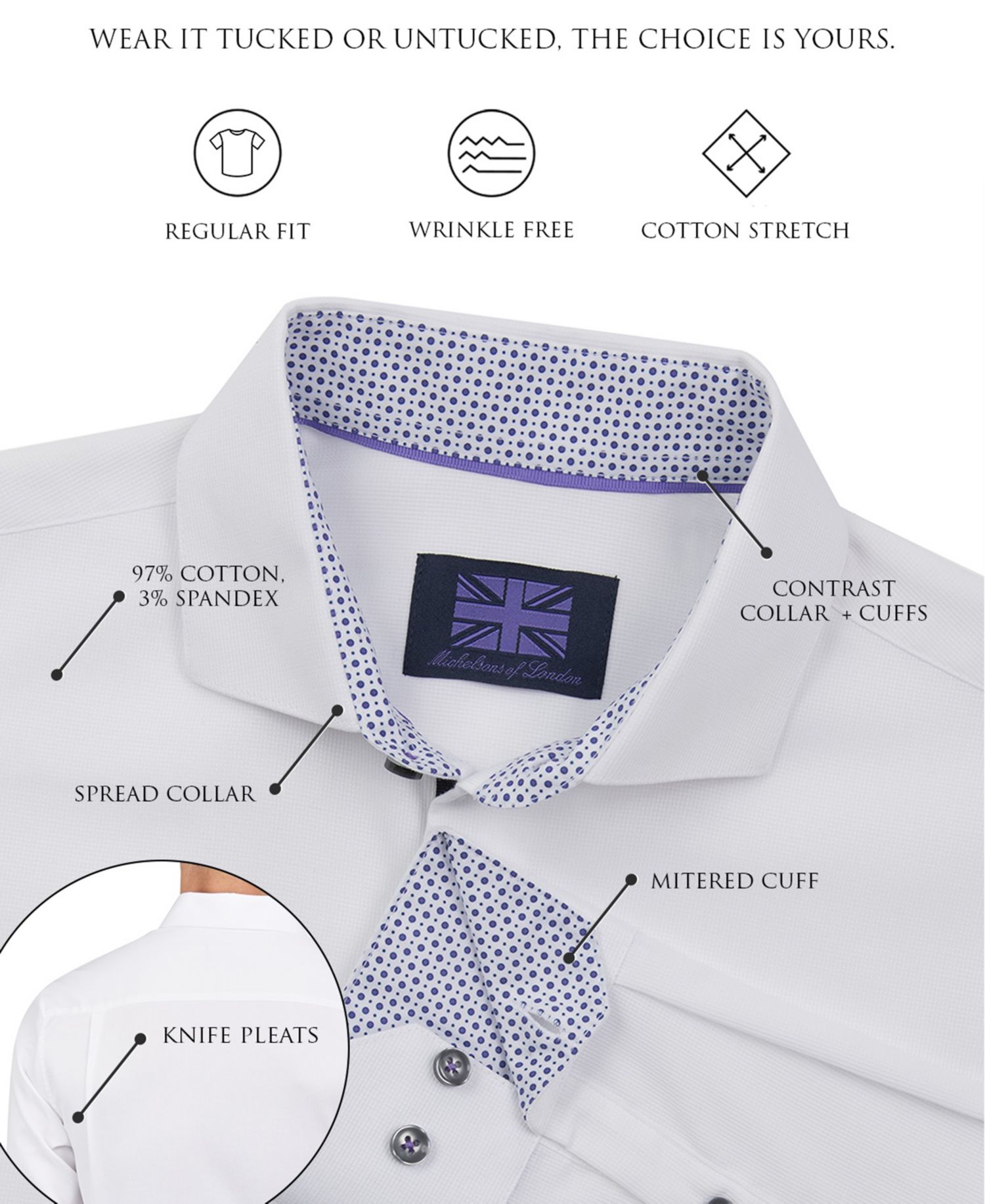 Men's Solid Texture Dress Shirt