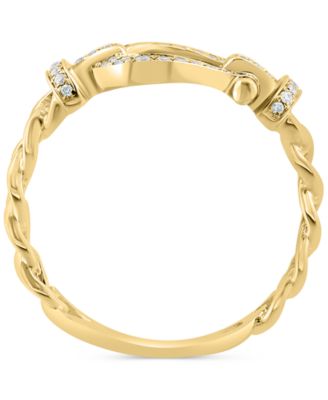 EFFY&reg; Diamond Horseshoe Buckle Ring (1/6 ct. t.w.) in 14k Gold