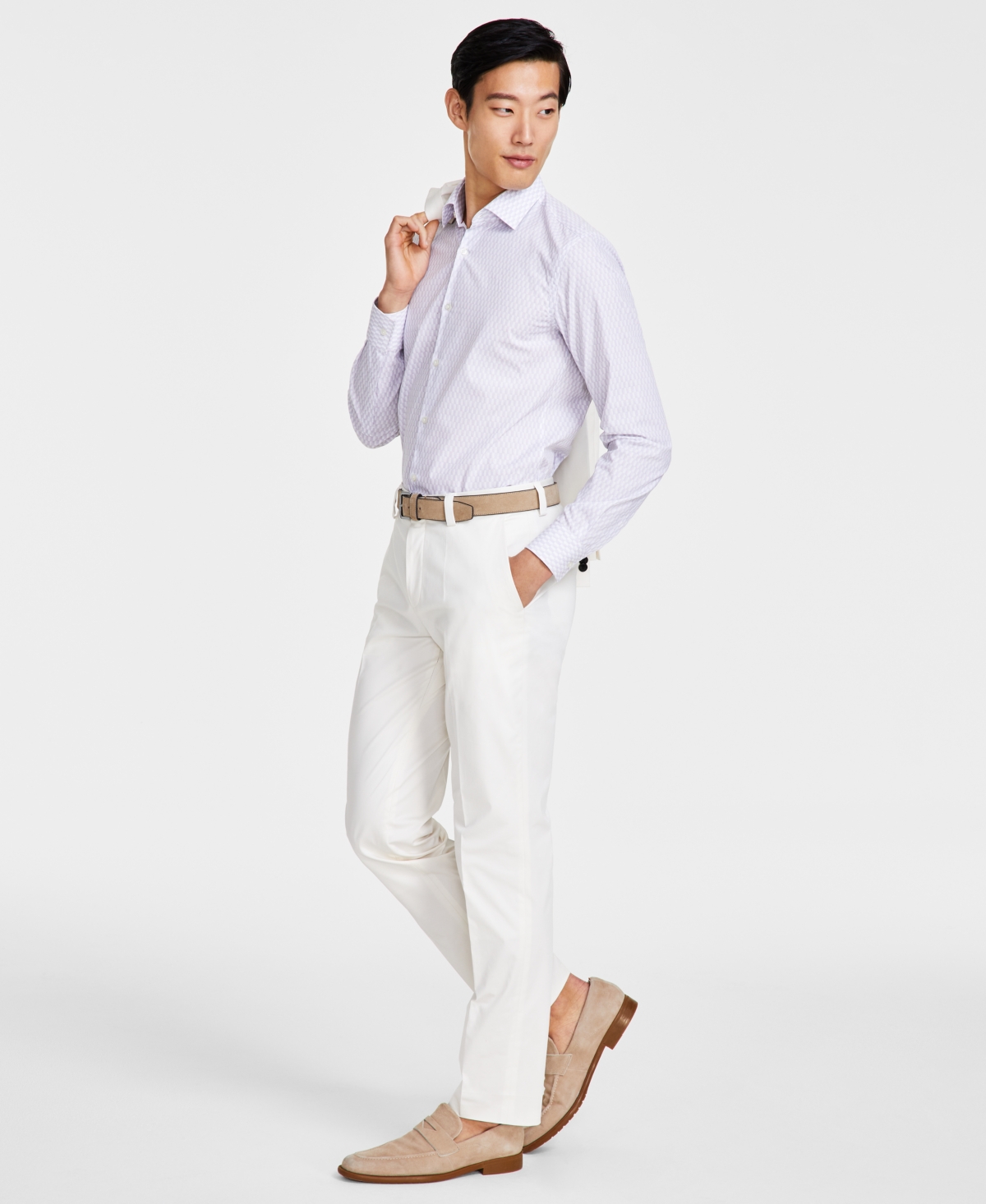 Shop Hugo By  By  Boss Modern-fit Suit Pants In White