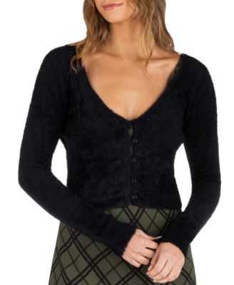 Hurley - Juniors' Smooth Move Cropped Eyelash Cardigan