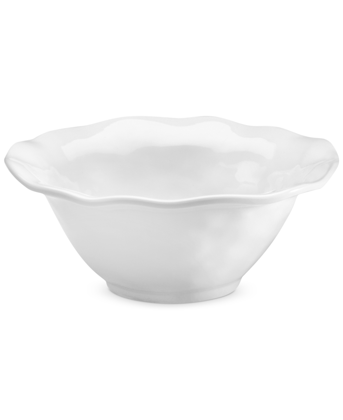 Ruffle White Melamine Cereal Bowl, Set of 4 - WHITE