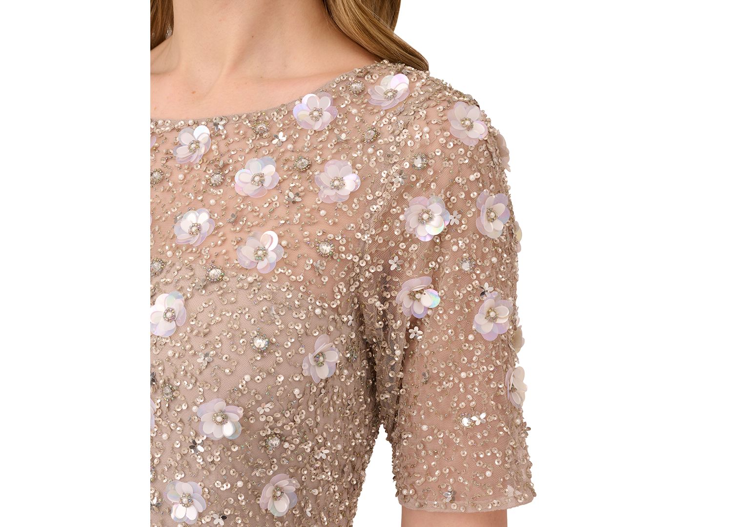 Women's Embellished Floral Sheath Dress