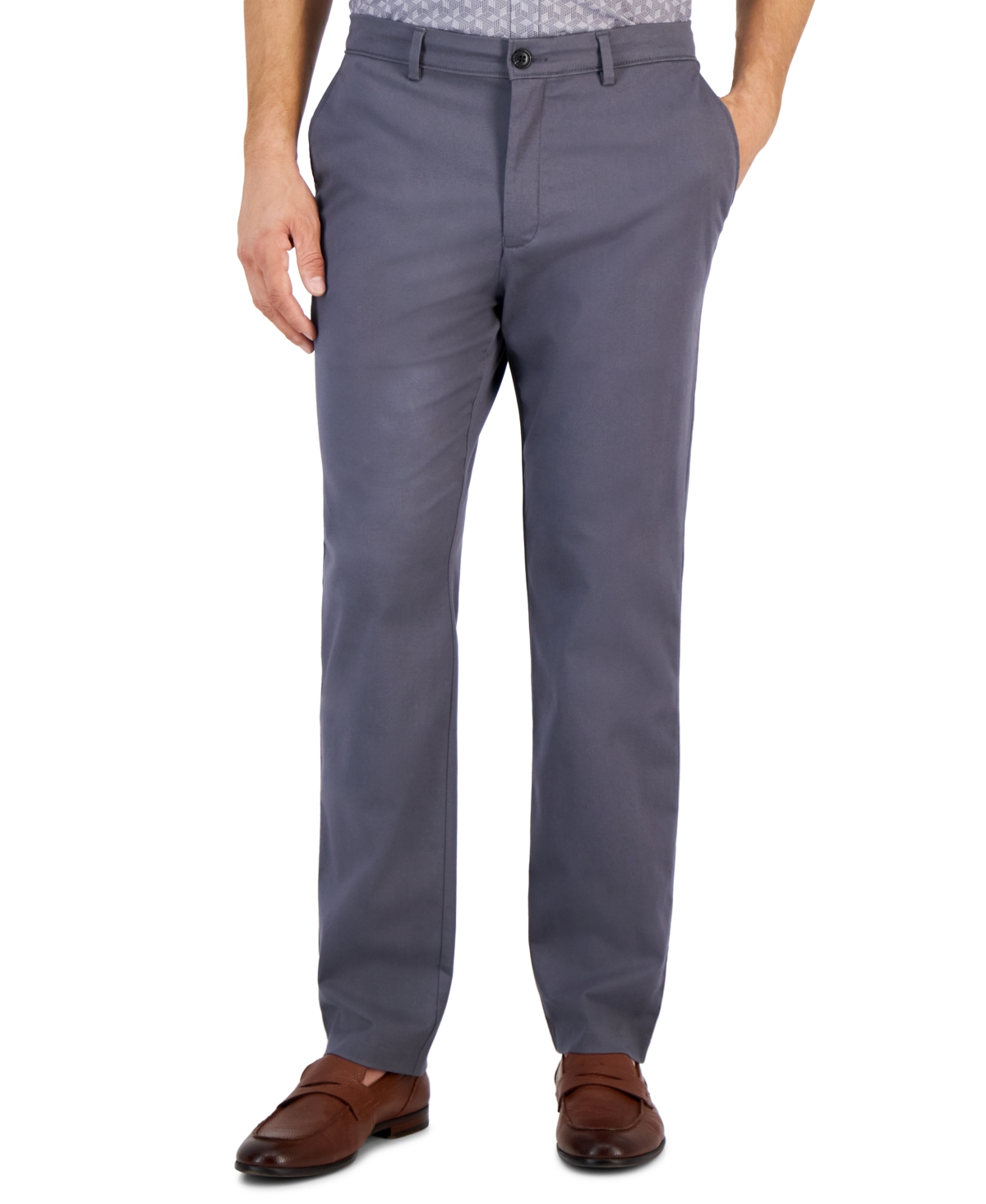 Alfani Men's Easy Stretch Pants, Created For Macy's In Grey Majes