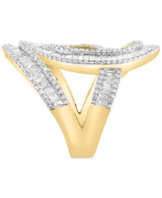EFFY&reg; Diamond Baguette Swirl Statement Ring (2-1/10 ct. t.w.) in 14k Gold