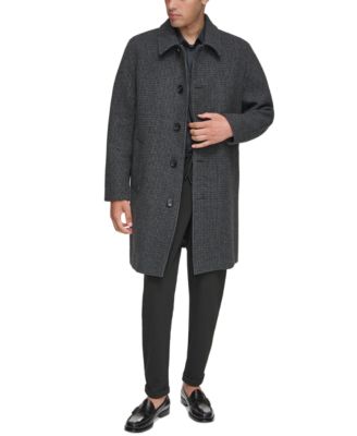Men's Rennel Houndstooth Single-Breasted Topcoat