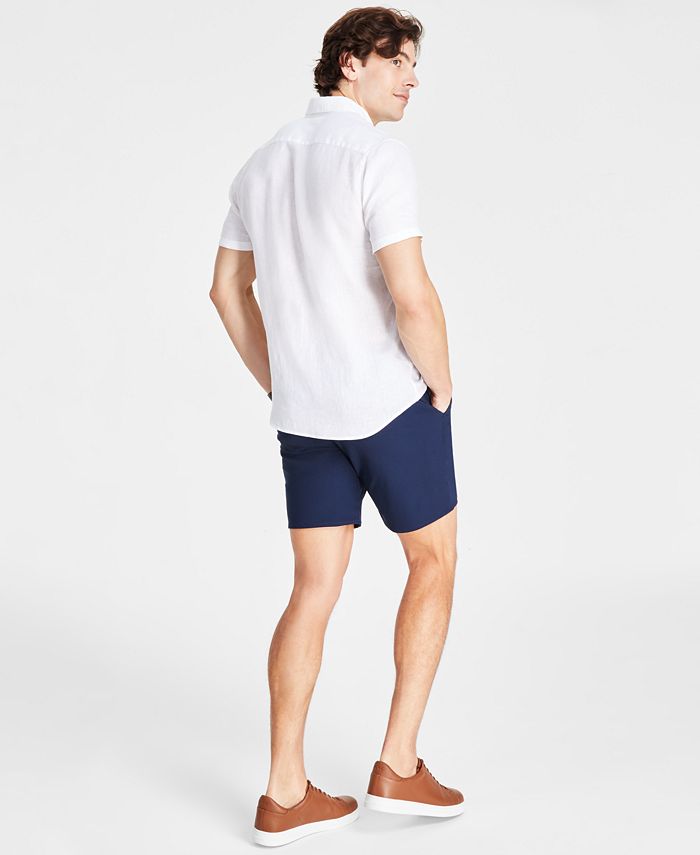Michael Kors Men's Slim-Fit Yarn-Dyed Linen Shirt & Benjamin Stretch 8 ...