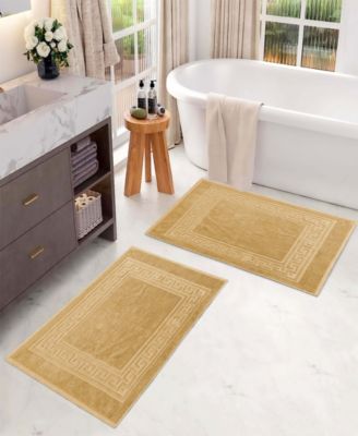 Cotton Greek Key Infinity Border 2-Pc. Bath Rug Set
