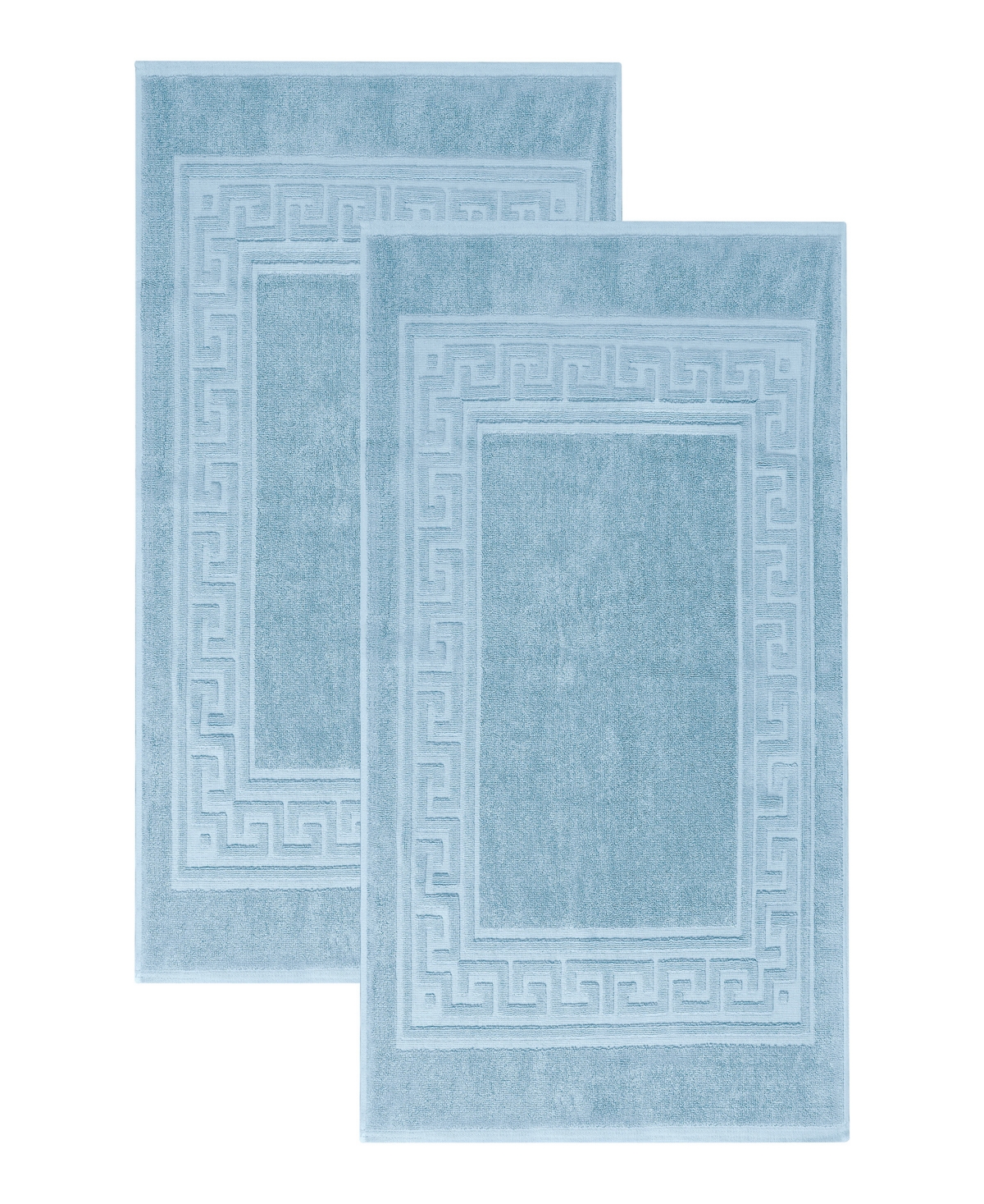 Superior Cotton Greek Key Infinity Border Bath Mat, Set of
