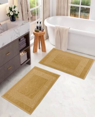Cotton Greek Key Infinity Border 2-Pc. Bath Rug Set