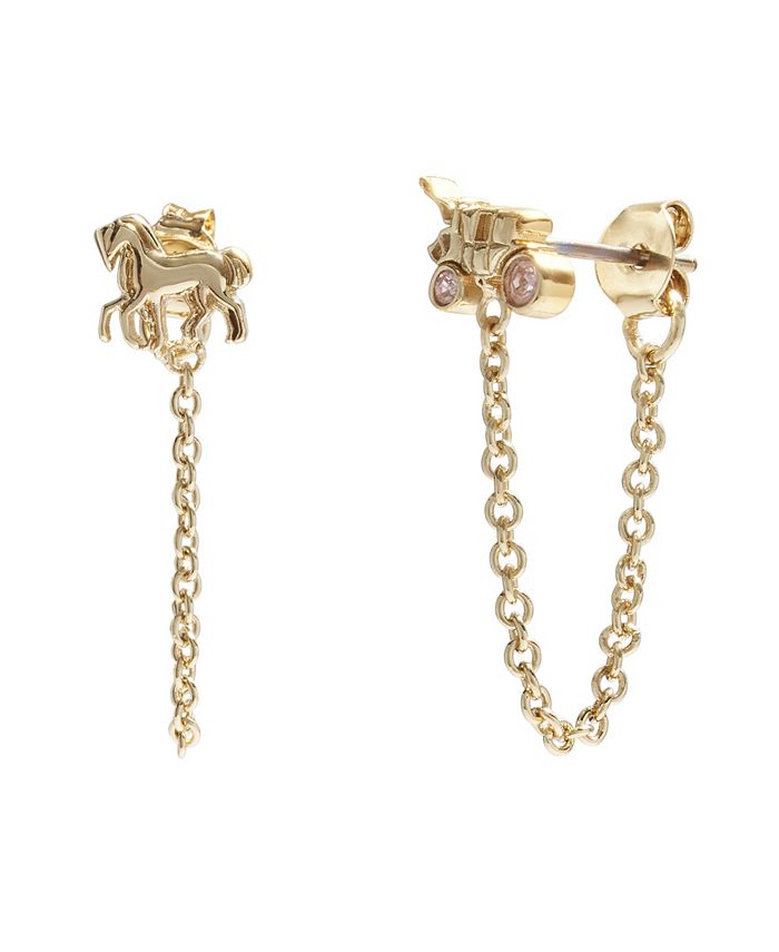 COACH Gold Iconic Charm Mismatched Swag Horse and Carriage Motif