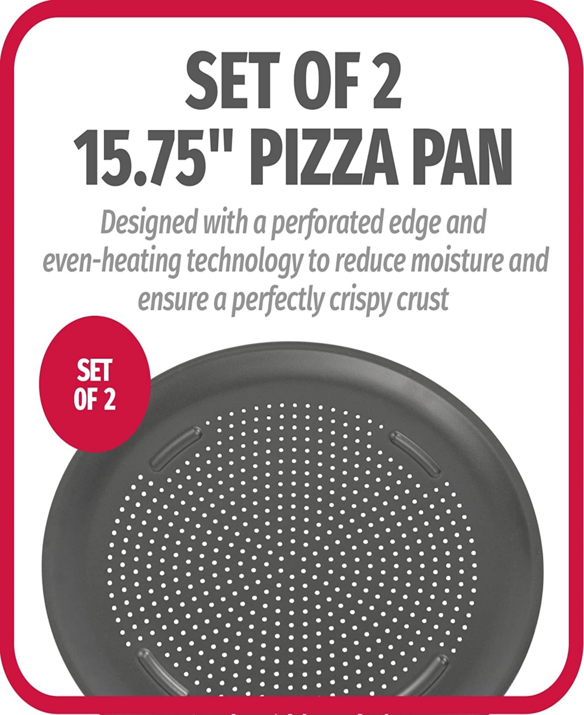 Shop Good Cook Set Of 2 Air Perfect 15.75" Nonstick Carbon Steel Large Pizza Pans In Gray