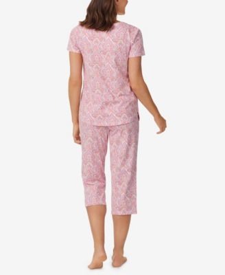 Aria Women's Short Sleeve Top And Capri Pants 2 Piece Pajama Set - Macy's