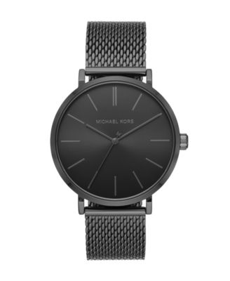 Michael Kors - Men's Jayne Three-Hand Black Stainless Steel Mesh Watch 42mm MK7152