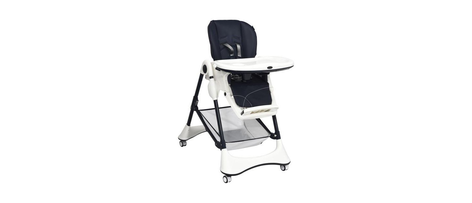 A-Shaped High Chair with 4 Lockable Wheels