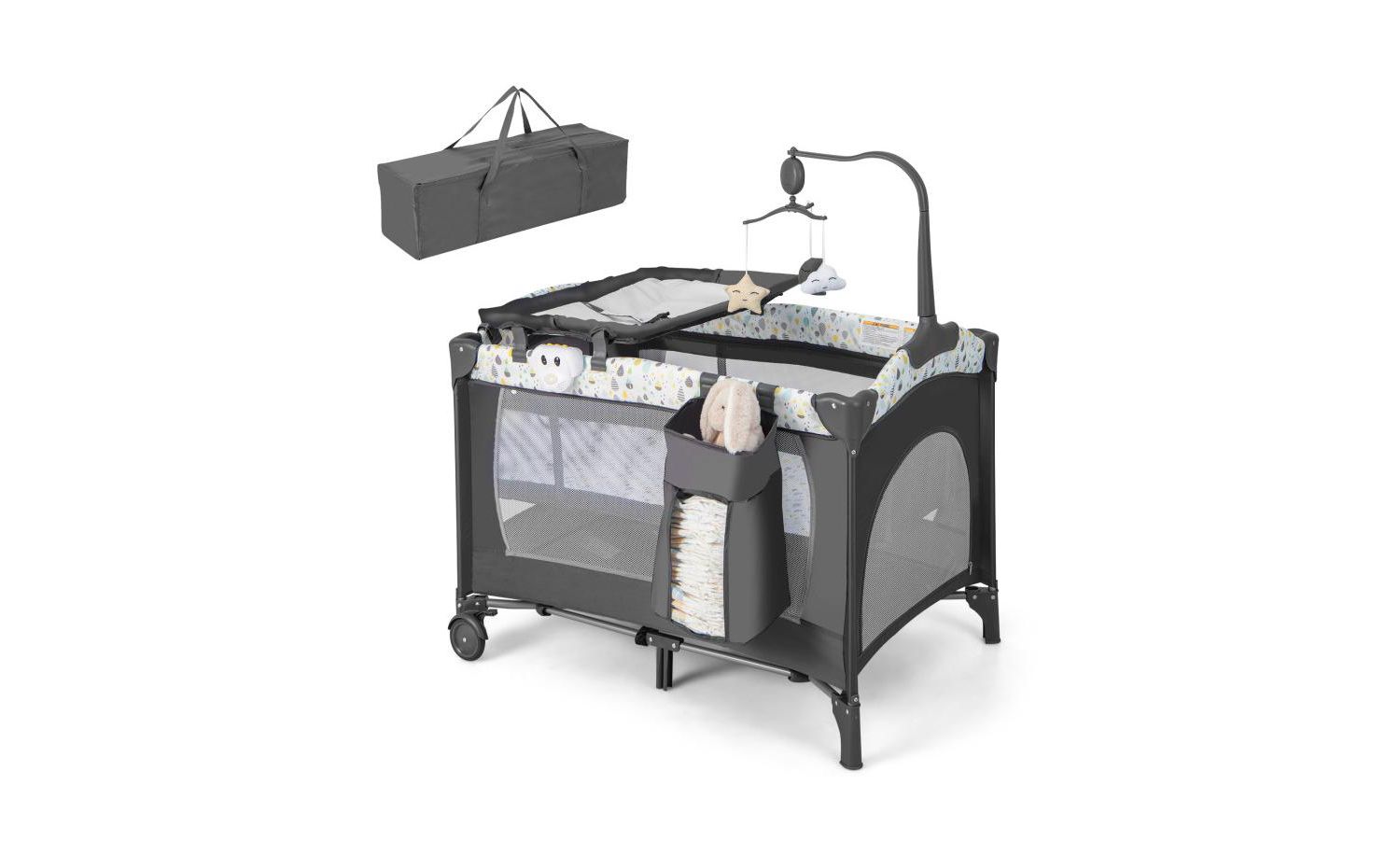 Multi-Functional Baby Playpen with Mattress and Removable Changing Table