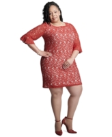 Kasper Women's Lace 3/4-Sleeve Sheath Dress - Crimson/cr