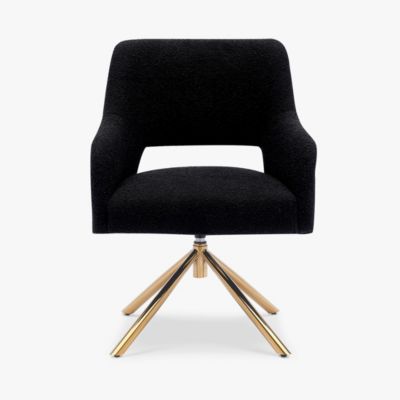 Mid-Century Modern Large Boucle Swivel Accent Arm Chair