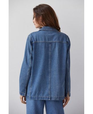 Women's Brandi Double Breasted Denim Blazer Jacket