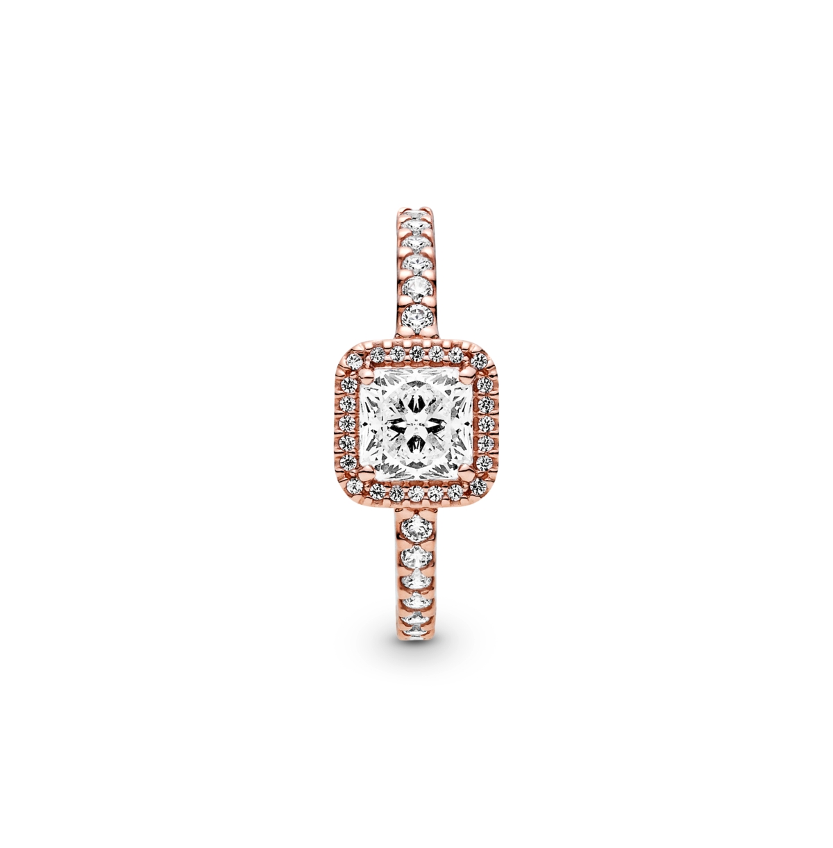 PANDORA CUBIC ZIRCONIA TIMELESS SQUARE SPARKLE HALO RING 