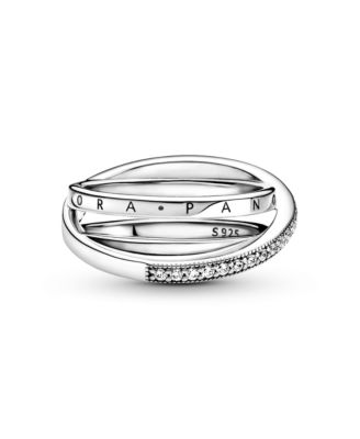 Pandora Cubic Zirconia Signature Crossover Pave Triple Band