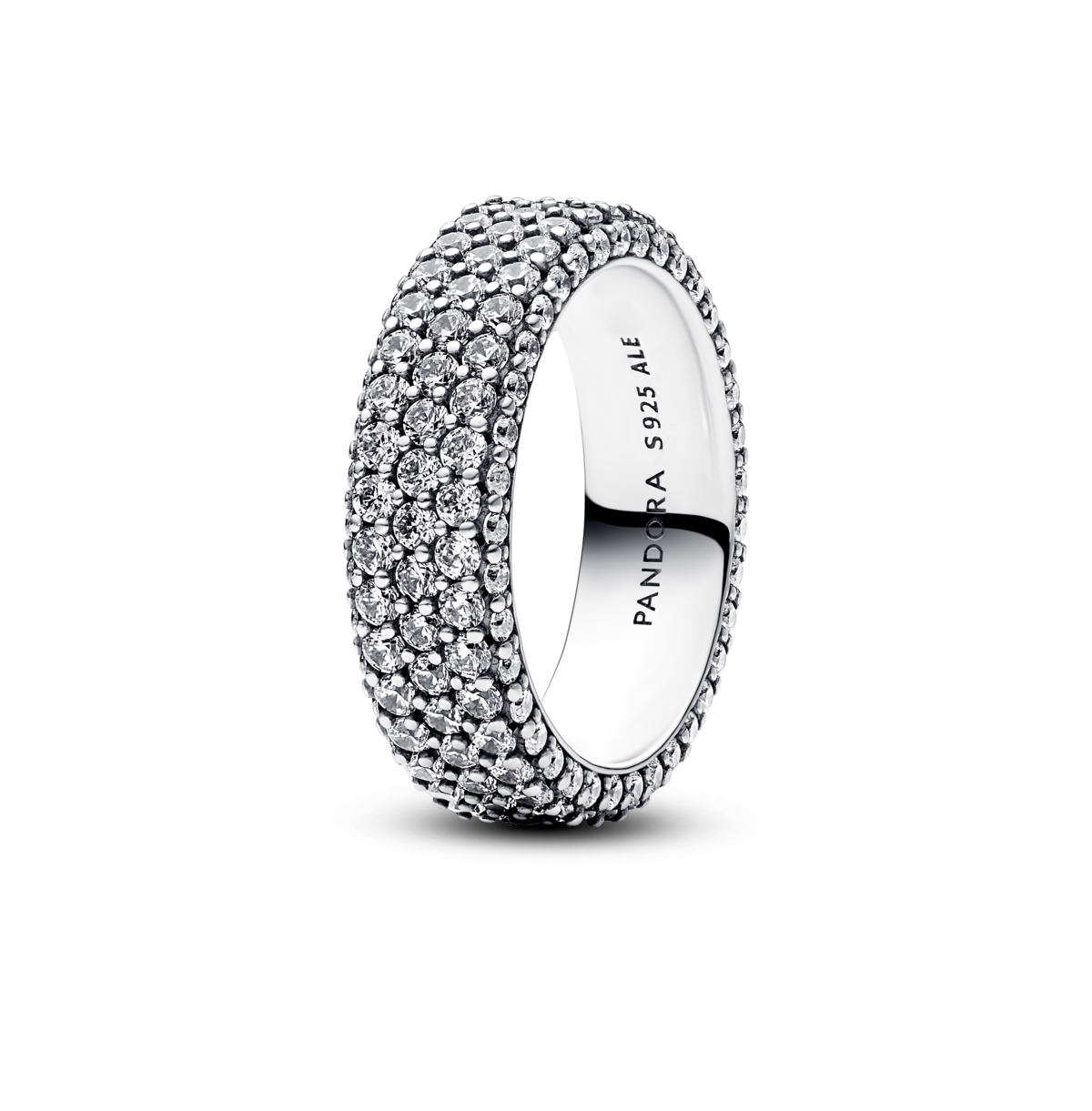 Cubic Zirconia Timeless Pave Triple-Row Ring - Silver