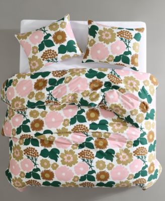 CLOSEOUT! Pieni Kukkatori Cotton 3 Piece Duvet Cover Set, King