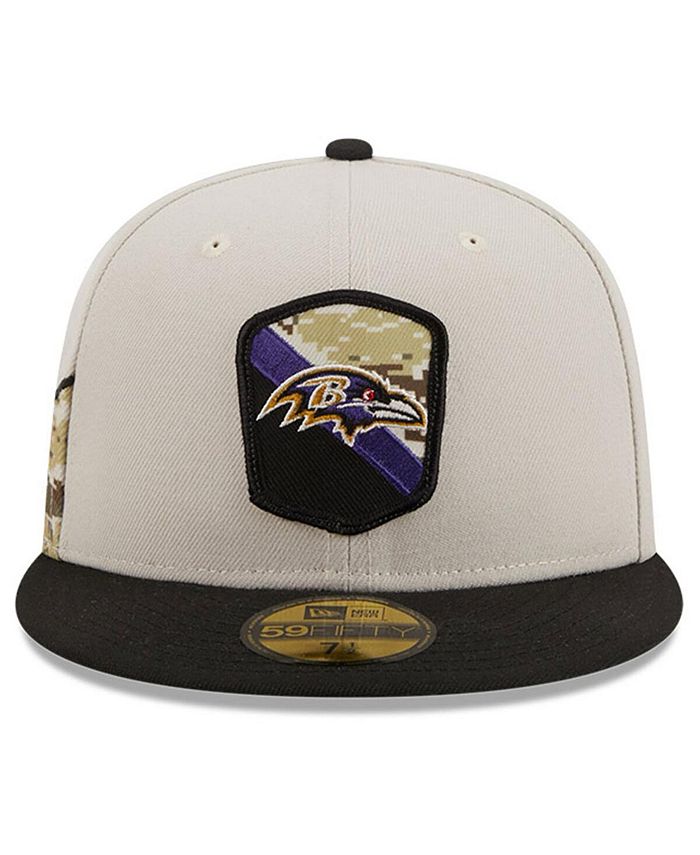 New Era NFL Salute To Service 59FIFTY Fitted Hat – 2023 Stone Camo, Structured High Crown, Team Logo