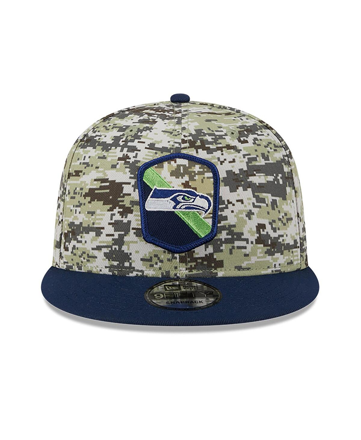 Shop New Era Men's  Camo, College Navy Seattle Seahawks 2023 Salute To Service 9fifty Snapback Hat In Camo,college Navy