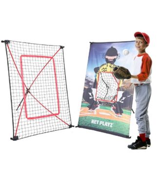 Baseball Combo, Junior Baseball, Softball Trainer Combo, Pitchback Rebounder Net and Pitching Target Panel with Carry Bag, 3' x 5'