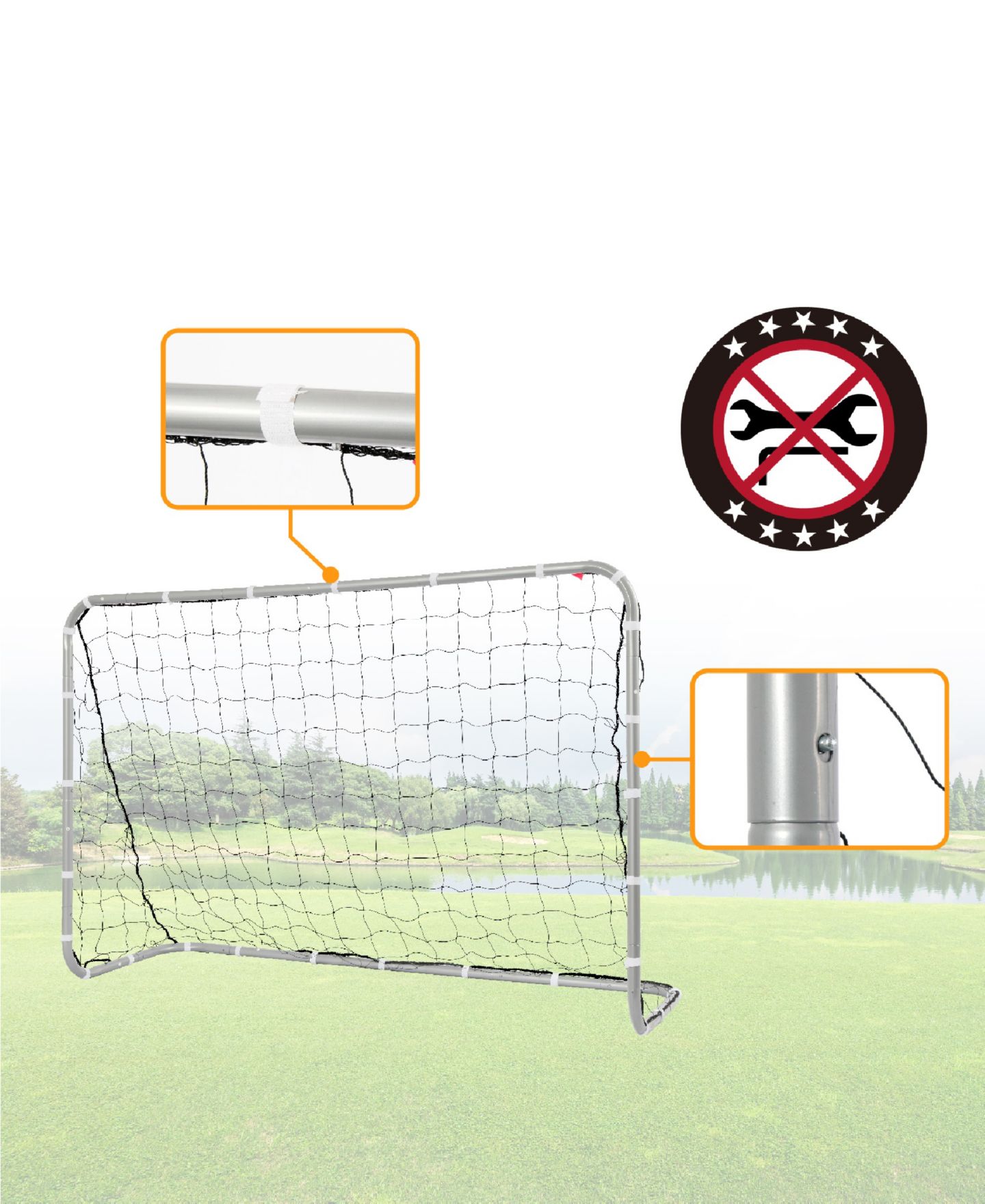 Детская игрушка NET PLAYZ E-Jet 6' x 4' Metal Soccer Goal, Ages 3+ — фото 3
