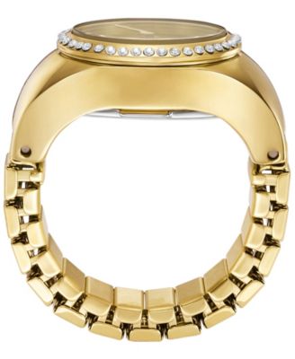 Women's Watch Ring Two-Hand Gold-Tone Stainless Steel 15mm