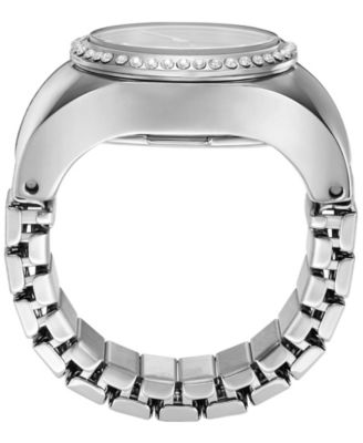 Fossil Women's Watch Ring Two-Hand Silver-Tone Stainless Steel 15mm