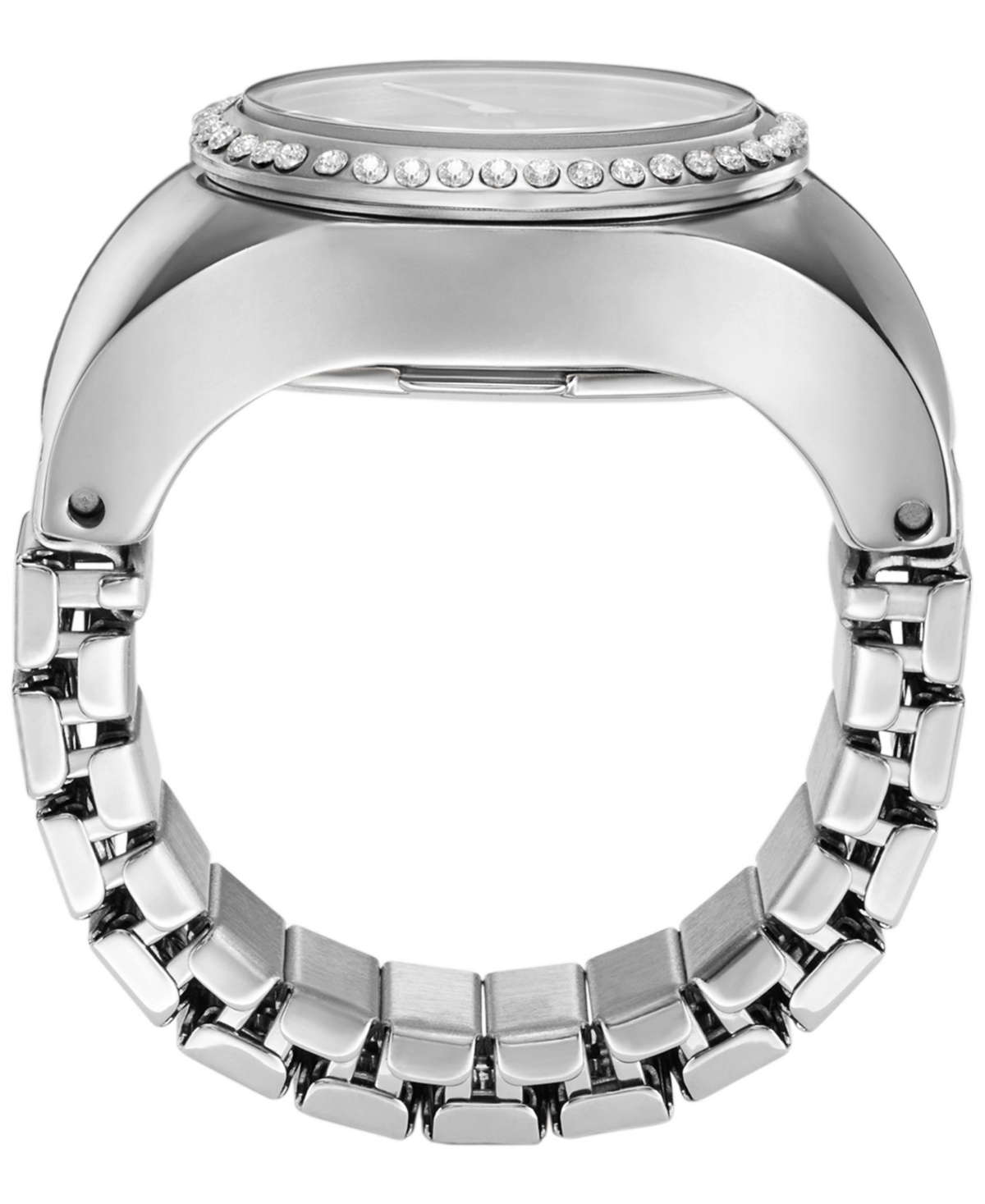 Shop Fossil Women's Watch Ring Two-hand Silver-tone Stainless Steel 15mm