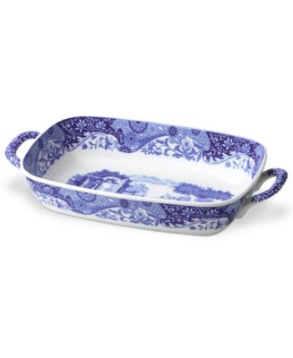 Spode Blue Italian Handled Serving Dish - Macy's