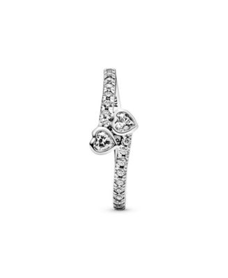 Cubic Zirconia Moments Two Sparkling Hearts Ring