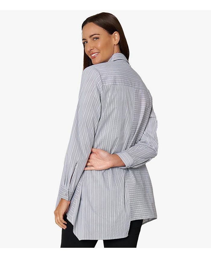 Stella Carakasi Women's Asymmetrical Yarn Dye Stripe Button-Front ...