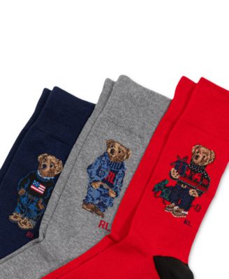 Polo Ralph Lauren Men's 3-Pk. Holiday Variety Bears Crew Socks