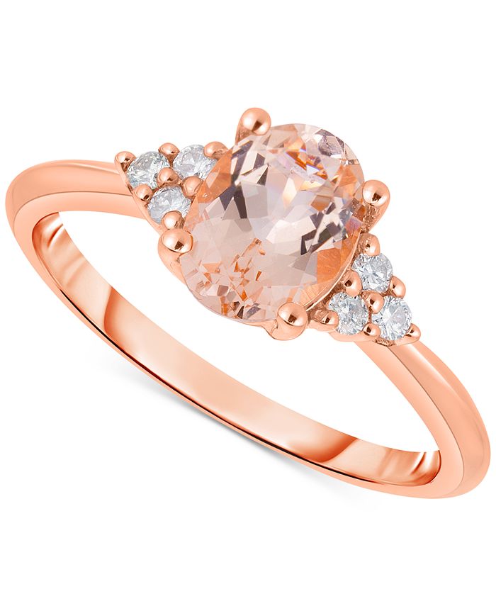 Macy s Morganite 1 ct. t.w. Diamond 1 10 ct. t.w. Oval Ring