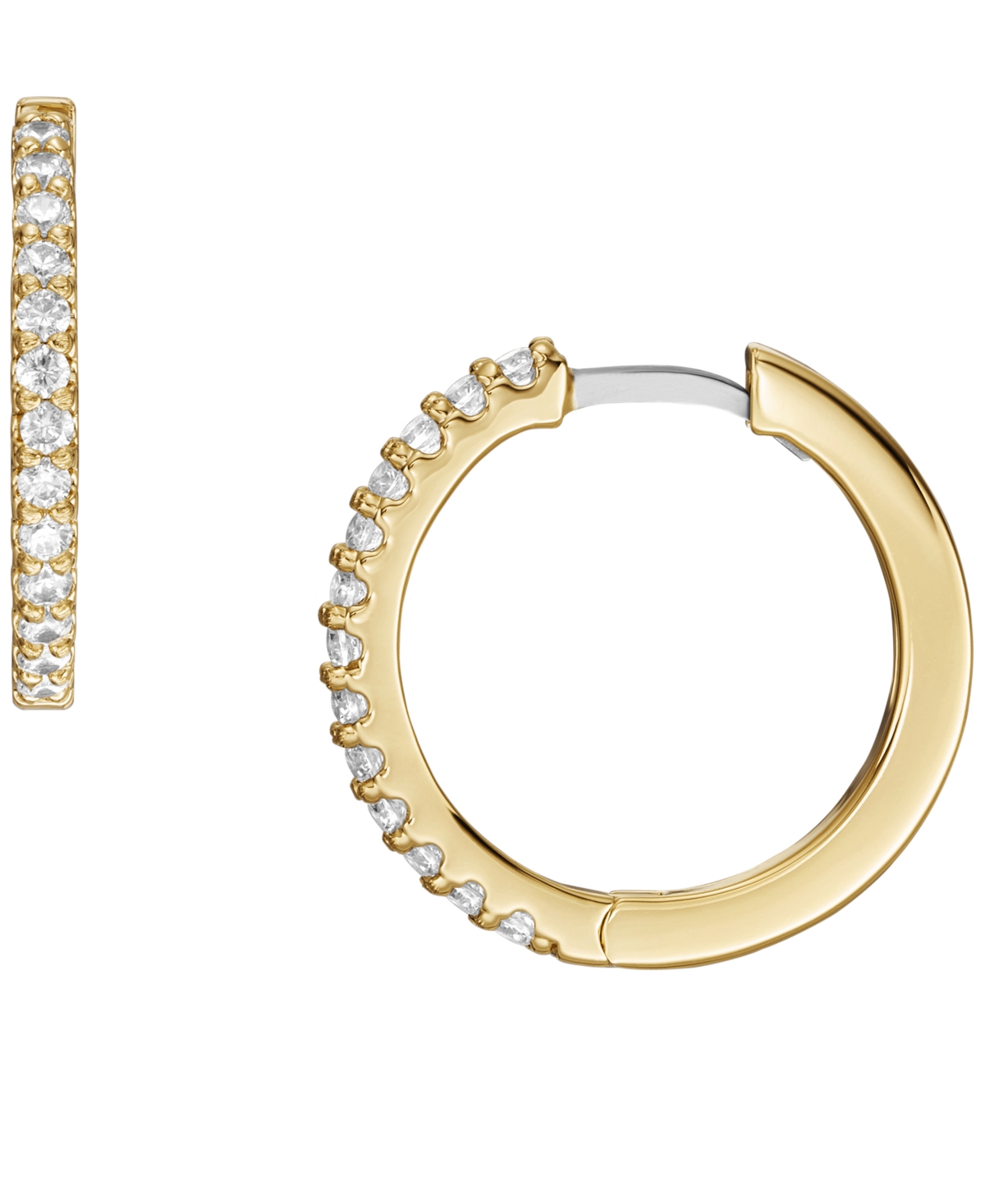 Fossil All Stacked Up Gold-tone Brass Glitz Hoop Earrings