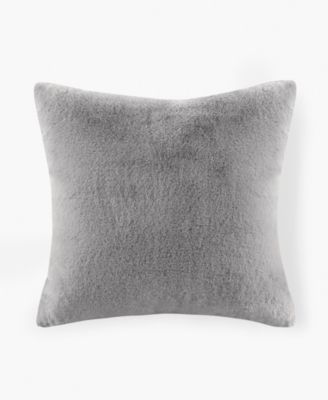 Sable Solid Faux Fur Decorative Pillow, 20" x 20"
