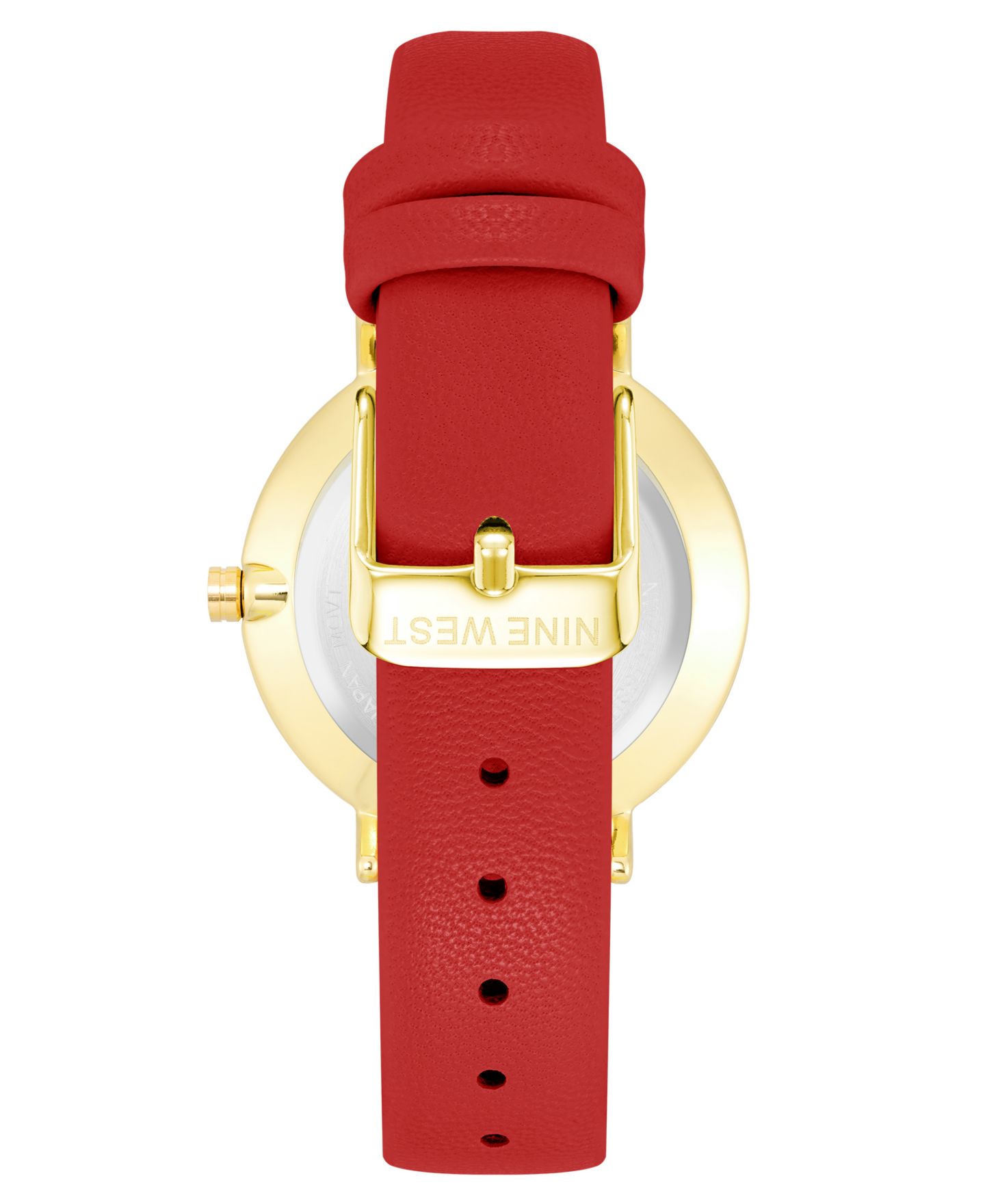 Женские часы Nine West Quartz Red Faux Leather Band Watch, 36mm — фото 2