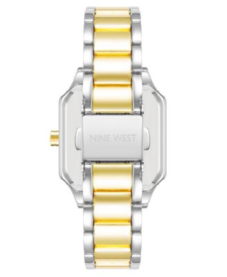 Women's Quartz Square Two-Tone Alloy Link Bracelet Watch, 27mm