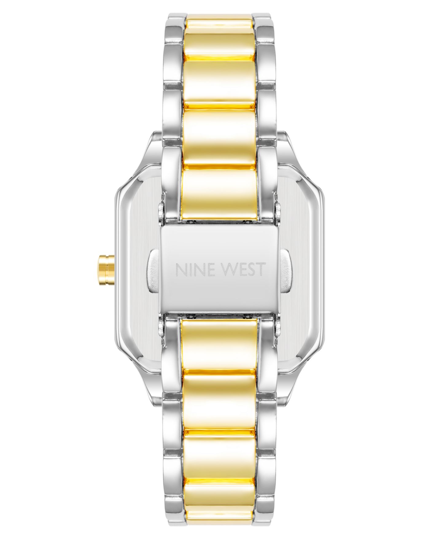 Женские часы Nine West Quartz Square Two-Tone Alloy Link Bracelet Watch, 27mm — фото 2