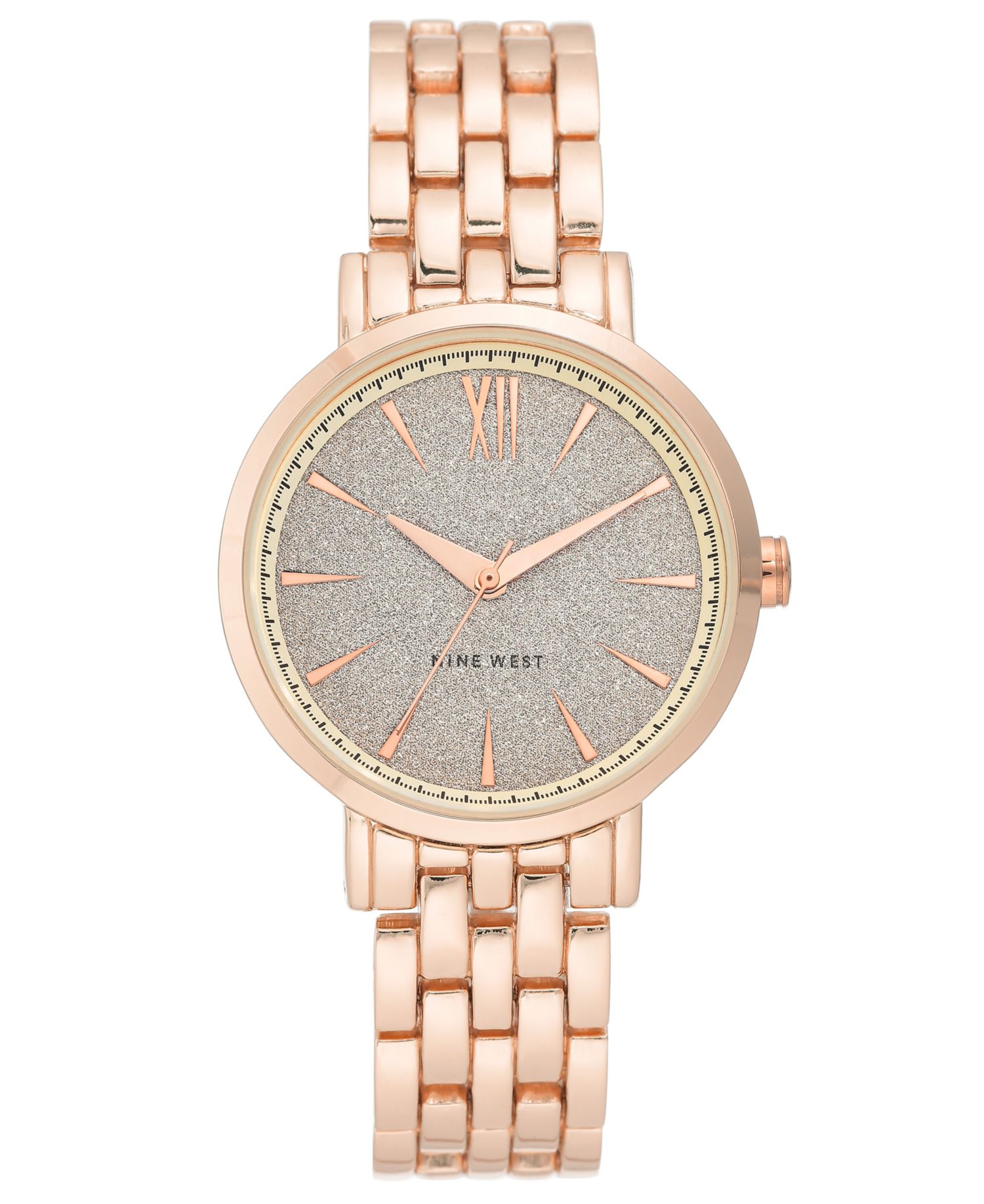 Women's Quartz Rose Gold-Tone Alloy Link Bracelet Watch, 36.5mm