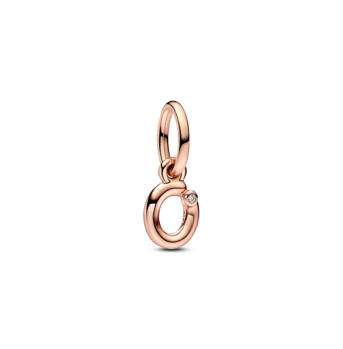 Pandora 14k Rose Gold-plated Script Alphabet Dangle Charm In Rose Gold - O