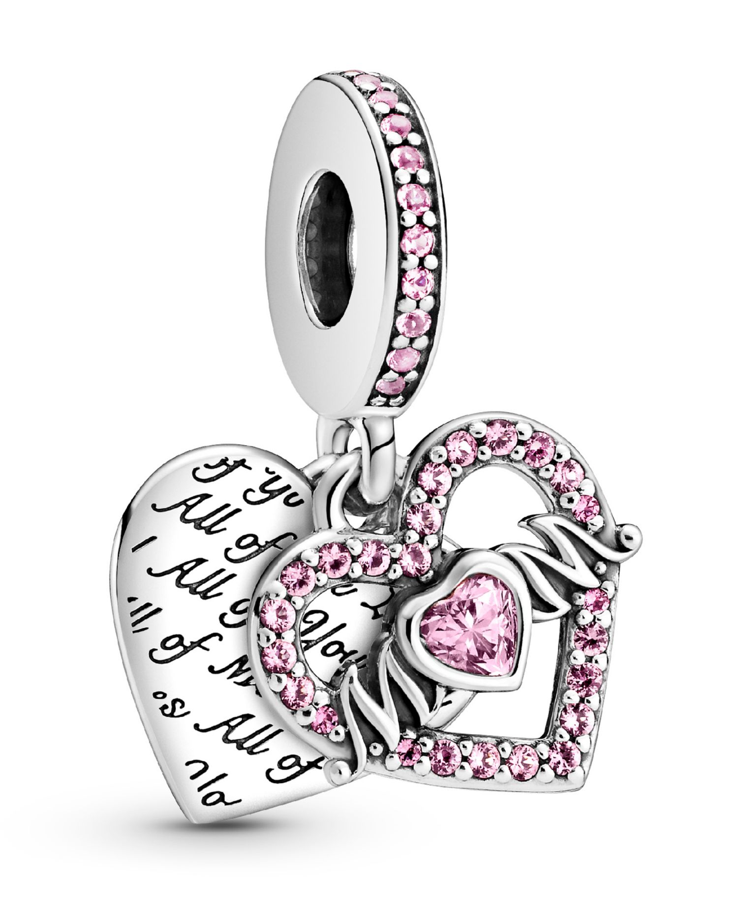 Mixed Stone Heart Mom Dangle Charm
